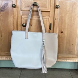 Ulta Two-tone double-handle tote bag